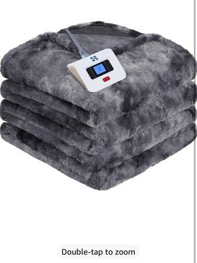 New Twin Sealy Electric Heated Plush Throw Blanket - Gray new in box